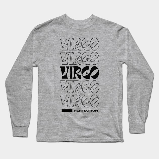 Black Virgo retro design Long Sleeve T-Shirt by Juliet & Gin